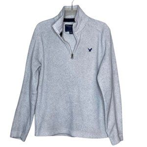American Eagle Quarte Zip Fleece Gray Pullover - Size S